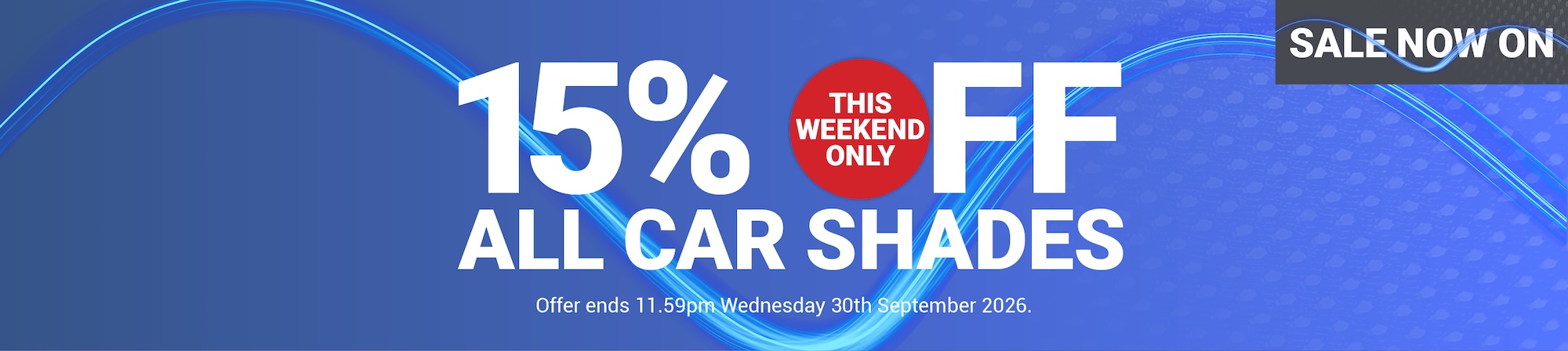 Save 15% off all Car Shades
